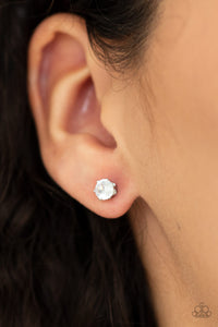 Cubic Zirconia,Earrings Post,White,Delicately Dainty White ✧ Post Earrings