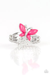 Butterfly,Pink,Ring Skinny Back,Flutter Flirt Pink ✧ Ring