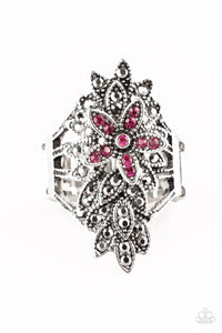 Pink,Ring Wide Back,Formal Floral Pink ✧ Ring