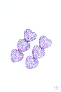 Hair Clip,Hearts,Iridescent,Purple,Valentine's Day,Heart Full of Confetti Purple ✧ Iridescent Hair Clip