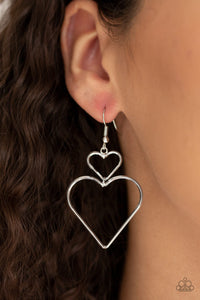 Earrings Fish Hook,Hearts,Mother,Silver,Valentine's Day,Heartbeat Harmony Silver ✧ Earrings