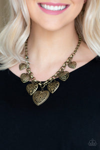 Brass,Hearts,Mother,Necklace Short,Valentine's Day,Love Lockets Brass ✧ Necklace
