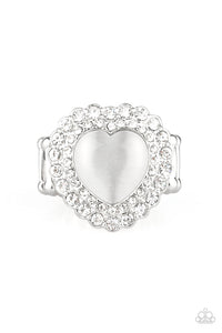 Cat's Eye,Hearts,Mother,Ring Wide Back,Valentine's Day,White,Lovely Luster White ✧ Ring