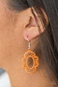 Earrings Fish Hook,Orange,Mantras and Mandalas Orange ✧ Earrings
