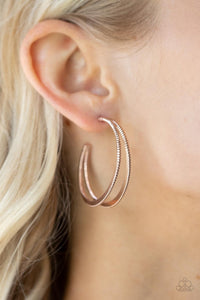 Earrings Hoop,Rose Gold,Rustic Curves Rose Gold ✧ Hoop Earrings