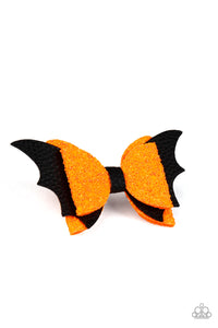 Black,Hair Bow,Halloween,Orange,Spooky Sparkle Multi ✧ Leather Bat Hair Bow Clip