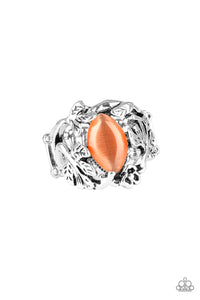 Orange,Ring Wide Back,Tropical Flora Orange ✧ Ring