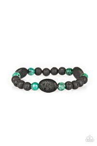 Bracelet Stretchy,Lava Stone,A Hundred and Zen Percent Green ✧ Lava Rock Bracelet