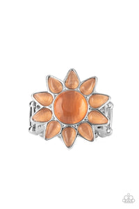 Cat's Eye,Orange,Ring Wide Back,Blossoming Sunbeams Orange ✧ Cat's Eye Ring