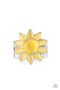 Ring Wide Back,Yellow,Blossoming Sunbeams Yellow ✧ Ring