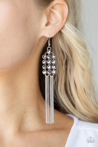 Earrings Fish Hook,Hematite,Silver,Tasteful Tassel Silver ✧ Earrings