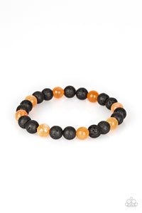 Bracelet Stretchy,Halloween,Lava Stone,Orange,Top Ten Zen Orange ✧ Lava Rock Bracelet
