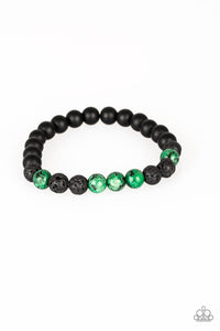Bracelet Stretchy,Lava Stone,Tone Down Green ✧ Lava Rock Bracelet