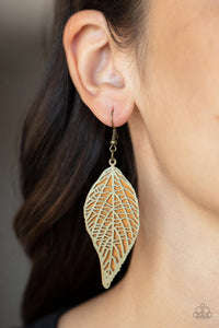 Brass,Earrings Fish Hook,Leafy Luxury Brass ✧ Earrings