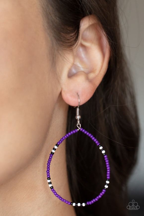Keep Up The Good BEADWORK Purple ✧ Seed Bead Earrings