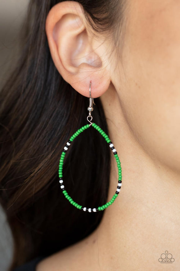 Keep Up The Good BEADWORK Green ✧ Seed Bead Earrings Earrings