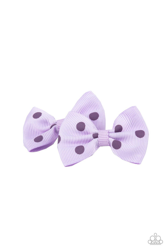 Polka Dot Drama Purple ✧ Hair Bow Clip