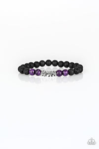 Bracelet Stretchy,Lava Stone,Purple,Modern Meditation Purple ✧ Lava Rock Bracelet