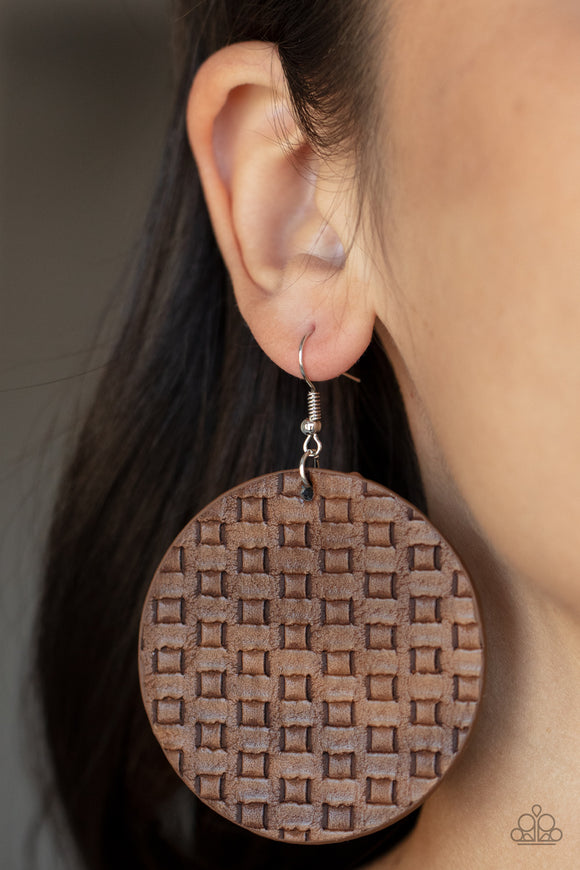 WEAVE Me Out Of It Brown ✧ Wood Earrings Earrings