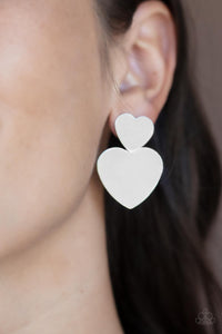 Earrings Post,Hearts,Silver,Valentine's Day,Heart-Racing Refinement Silver ✧ Post Earrings