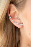Sleekly Shimmering White ✧ Ear Crawler Post Earrings Ear Crawler Post Earrings