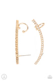 Sleekly Shimmering Gold ✧ Ear Crawler Post Earrings Ear Crawler Post Earrings