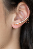 Sleekly Shimmering Gold ✧ Ear Crawler Post Earrings Ear Crawler Post Earrings
