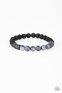 Bracelet Stretchy,Lava Stone,Cool Headed Blue ✧ Lava Rock Bracelet