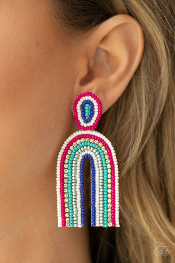 Rainbow Remedy Multi ✧ Seed Bead Post Earrings Post Earrings