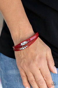 Bracelet Magnetic,Favorite,Red,Urban Bracelet,Tahoe Tourist Red ✧ Magnetic Leather Bracelet