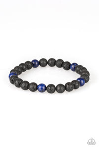 Blue,Bracelet Stretchy,Lava Stone,Enlivened Blue ✧ Lava Rock Bracelet