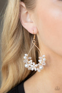 Earrings Fish Hook,Gold,White,Marina Banquet Gold ✧ Earrings