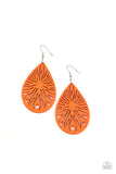 Sunny Incantations Orange ✧ Wood Earrings