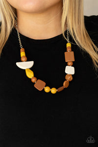 Brown,Necklace Short,Yellow,Tranquil Trendsetter Yellow ✨ Necklace
