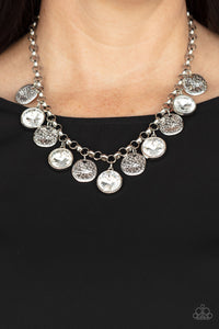 Necklace Short,Silver,White,Spot On Sparkle White ✨ Necklace