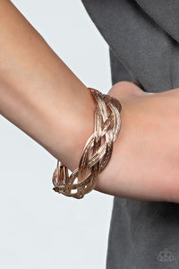 Bracelet Cuff,Rose Gold,Get Your Wires Crossed Rose Gold  ✧ Bracelet