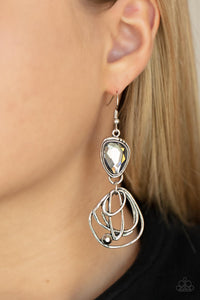 Earrings Fish Hook,Hematite,Silver,Galactic Drama Silver ✧ Hematite Earrings