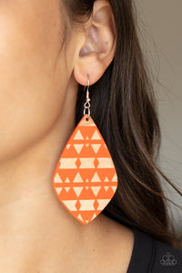 Earrings Fish Hook,Earrings Wooden,Orange,Wooden,Zimbabwe Zoo Orange ✧ Wooden Earrings