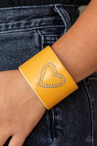 Bracelet Cuff,Hearts,Valentine's Day,Yellow,Rodeo Romance Yellow ✧ Bracelet