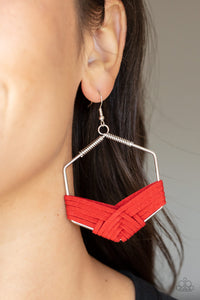 Earrings Fish Hook,Red,Suede,Suede Solstice Red ✧ Suede Earrings