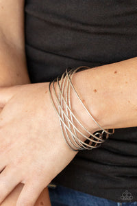 Bracelet Cuff,Silver,Strike Out Shimmer Silver ✧ Bracelet