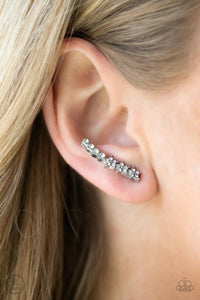 Earrings Ear Crawler,White,Flowery Finale White ✧ Ear Crawler Post Earrings