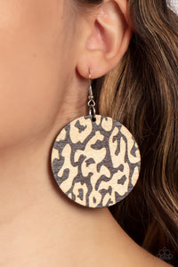 Animal Print,Earrings Fish Hook,Earrings Wooden,Wooden,Catwalk Safari Brown ✧ Wood Earrings