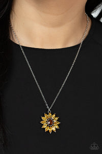 Brown,Necklace Short,Yellow,Formal Florals Yellow ✨ Necklace