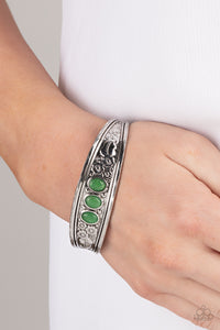 Bracelet Cuff,Green,Jade,Flower Patch Picnic Green ✧ Cuff Bracelet