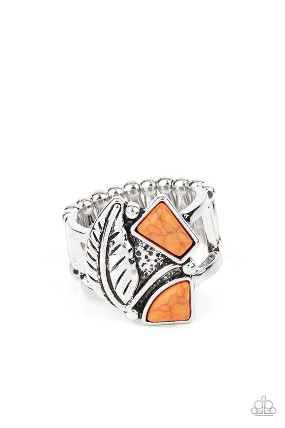 Make the NEST of It Orange ✧ Feather Ring