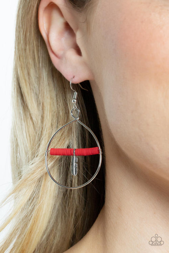 Free Bird Freedom Red ✧ Feather Charm Earrings Earrings