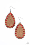 Rustic Refuge Red ✧ Wood Earrings Earrings