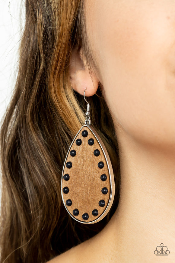 Rustic Refuge Black ✧ Wood Earrings Earrings