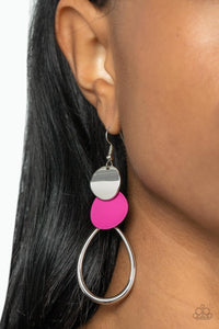 Earrings Fish Hook,Pink,Silver,Retro Reception Pink ✧ Earrings